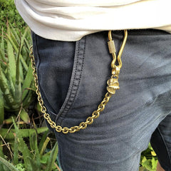 Solid Brass Cool Punk Rock Skull Wallet Chain Biker Trucker Wallet Chain Trucker Wallet Chain for Men