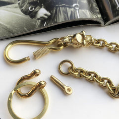 Solid Brass Cool Punk Rock Skull Wallet Chain Biker Trucker Wallet Chain Trucker Wallet Chain for Men