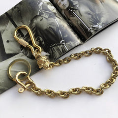 Solid Brass Cool Punk Rock Skull Wallet Chain Biker Trucker Wallet Chain Trucker Wallet Chain for Men