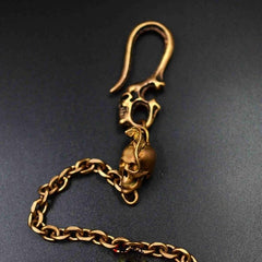 Solid Brass Cool Punk Rock Skull Wallet Chain Biker Trucker Wallet Chain Trucker Wallet Chain for Men