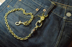 Solid Brass Cool Punk Rock Skull Wallet Chain Biker Trucker Wallet Chain Trucker Wallet Chain for Men