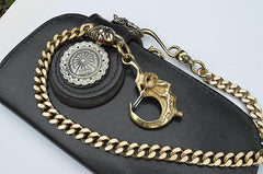 Solid Brass Cool Punk Rock Skull Wallet Chain Biker Trucker Wallet Chain Trucker Wallet Chain for Men