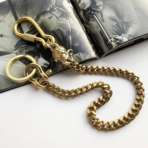 Solid Brass Cool Punk Rock Skull Wallet Chain Biker Trucker Wallet Chain Trucker Wallet Chain for Men