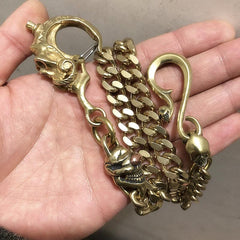 Solid Brass Cool Punk Rock Skull Wallet Chain Biker Trucker Wallet Chain Trucker Wallet Chain for Men