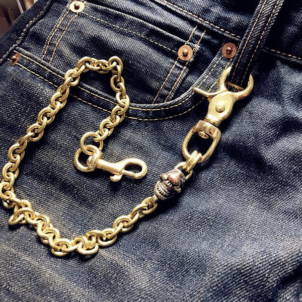 Solid Brass Cool Punk Rock Skull Wallet Chain Biker Trucker Wallet Chain Trucker Wallet Chain for Men