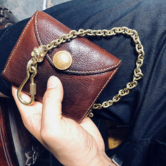 Solid Brass Cool Punk Rock Skull Wallet Chain Biker Trucker Wallet Chain Trucker Wallet Chain for Men