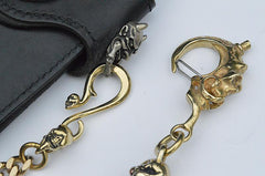 Solid Brass Cool Punk Rock Skull Wallet Chain Biker Trucker Wallet Chain Trucker Wallet Chain for Men