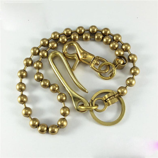 Solid Brass Cool Punk Rock Wallet Bead Chain Biker Trucker Wallet Chain Trucker Wallet Chain for Men