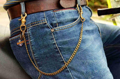 Solid Brass Cool Punk Rock Wallet Chain Biker Trucker Wallet Chain Trucker Wallet Chain for Men