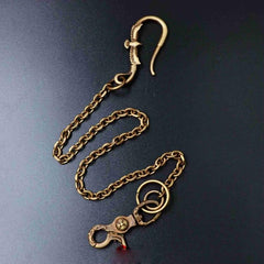 Solid Brass Cool Punk Rock Wallet Chain Biker Trucker Wallet Chain Trucker Wallet Chain for Men