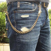 Gold Brass Wallet Chain - Front View - iwalletsmen