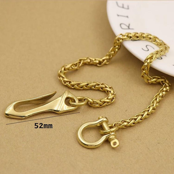 Solid Brass Cool Punk Rock Wallet Chain Biker Trucker Wallet Chain Trucker Wallet Chain for Men