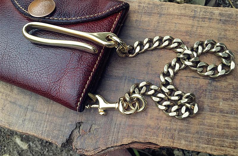 Wallet Chains - Braided Leather, Thick Stainless Steel Chains