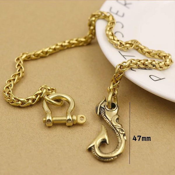 Solid Brass Cool Punk Rock Wallet Chain Biker Trucker Wallet Chain Trucker Wallet Chain for Men