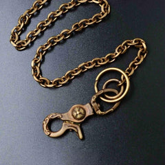 Solid Brass Cool Punk Rock Wallet Chain Biker Trucker Wallet Chain Trucker Wallet Chain for Men