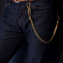 Solid Men's Handmade Pure Brass Smile Face Key Chain Pants Chains Biker Wallet Chain For Men - iwalletsmen