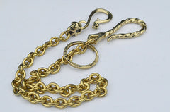 Badass Gold Brass Long Mens 18'' Biker Wallet Chain Biker Pants Chain Trucker Wallet Chain for Men - iwalletsmen
