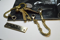 Cool Silver Brass Stainless Steel Mini Key Chain Wallet Chain Hanging Chain for Men - iwalletsmen