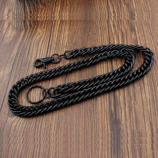 Solid Stainless Steel Black Long Wallet Chain Cool Punk Rock Biker Trucker Wallet Chain Trucker Wallet Chain for Men