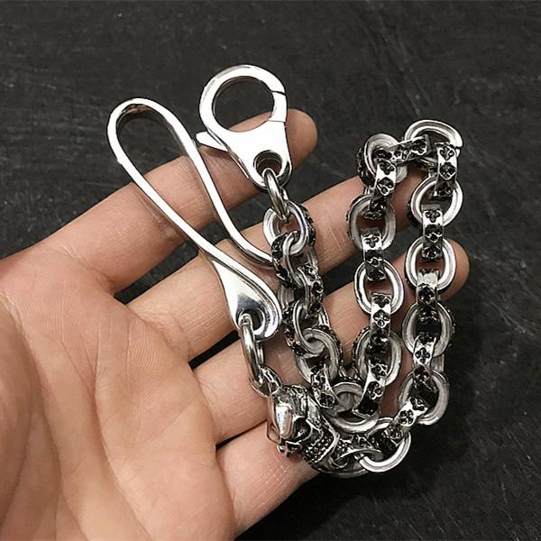 Solid Stainless Steel Cool Punk Rock Skull Wallet Chain Biker Trucker Wallet Chain Trucker Wallet Chain for Men