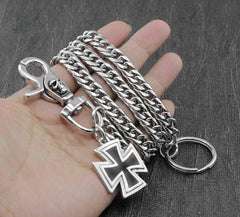 Solid Stainless Steel Cross Wallet Chain Cool Punk Rock Biker Trucker Wallet Chain Trucker Wallet Chain for Men