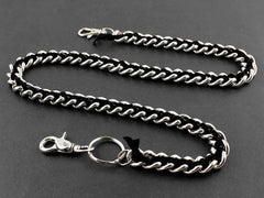 Solid Stainless Steel Leather Braided Long Wallet Chain Cool Punk Rock Biker Trucker Wallet Chain Trucker Wallet Chain for Men