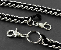 Solid Stainless Steel Leather Braided Long Wallet Chain Cool Punk Rock Biker Trucker Wallet Chain Trucker Wallet Chain for Men