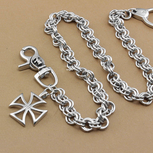 Solid Stainless Steel Long Cross Wallet Chain Cool Punk Rock Biker Trucker Wallet Chain Trucker Wallet Chain for Men
