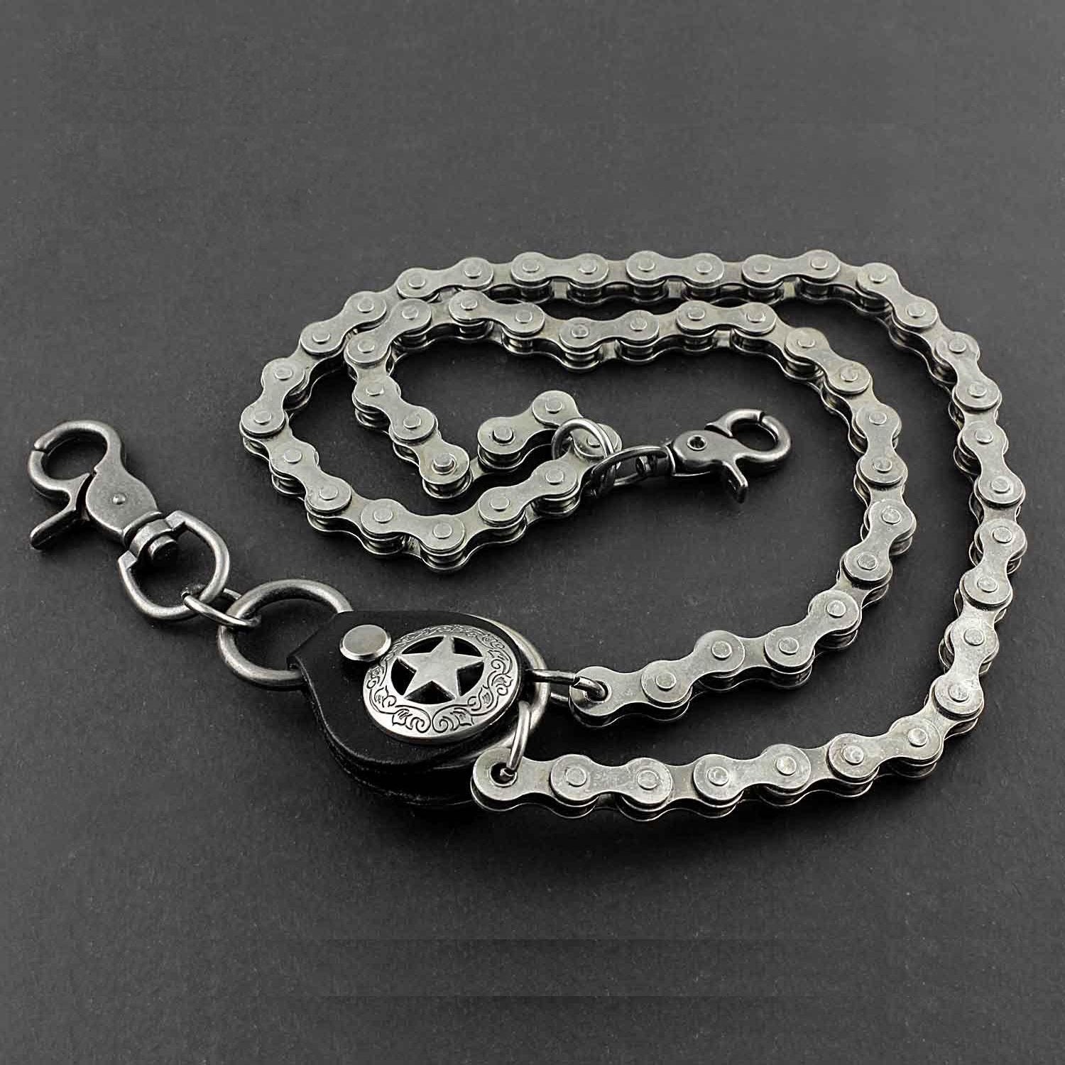 CALEE　 SILVER STAR LEATHER WALLET CHAIN SILVER STAR CONCHO LEATHER WALLET CHAIN – CALEE ONLINE STORE