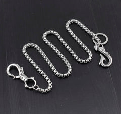 Cool Stainless Steel Dragon Skull Hook Wallet Chain Silver Pants Chain Biker Chain For Men - iwalletsmen