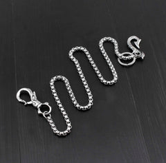 Cool Stainless Steel Dragon Skull Hook Wallet Chain Silver Pants Chain Biker Chain For Men - iwalletsmen