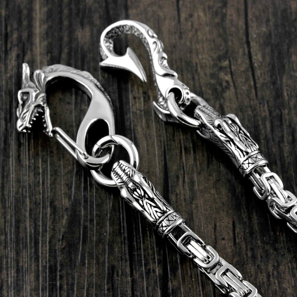 WG Badass Silver Dragon Mens Wallet Chain Jeans Chain Jean Chain Fashion Pants Chain for Men