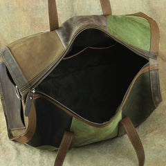 Vintage Green Leather Men's Weekender Bag Travel Bag Overnight Bag For Men - iwalletsmen