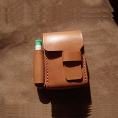 Cool Brown Leather Mens Cigarette Case with Lighter Holder Belt Loop for Men - iwalletsmen