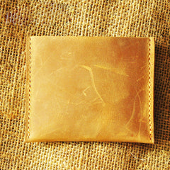 Handmade Mens Cool billfold Leather Wallet Men Small Card Slim Wallets Bifold for Men