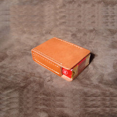 Handmade Cool Brown Leather Mens Cigarette Case Cigarette Holder Case for Men - iwalletsmen