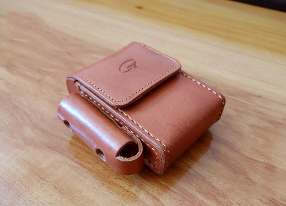 Cool Handmade Brown Leather Mens Cigarette Case with Lighter Holder Belt Loop for Men - iwalletsmen