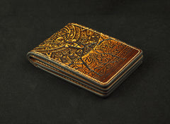 Handmade Leather Tooled Xiuhpohualli Calendar License Wallet Mens Card billfold Wallet Cool Leather Wallet Slim Wallet for Men