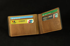 Handmade Leather Tooled Xiuhpohualli Calendar License Wallet Mens Card billfold Wallet Cool Leather Wallet Slim Wallet for Men