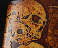Handmade Leather Tooled Metallica Mens billfold Wallet Cool Leather Wallet Slim Wallet for Men