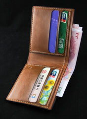 Handmade Leather Tooled Assassins Creed Mens billfold Wallet Cool Leather Wallet Slim Wallet for Men