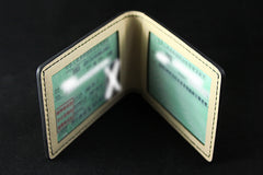 Handmade Leather License Wallet Mens Card billfold Wallet Cool Leather Wallet Slim Wallet for Men