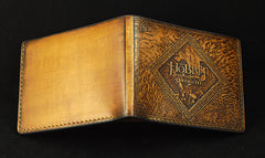 Handmade Leather Tooled Hobbit2 Mens billfold Wallet Cool Leather Wallet Slim Wallet for Men
