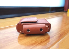Cool Handmade Brown Leather Mens Cigarette Case with Lighter Holder Belt Loop for Men - iwalletsmen