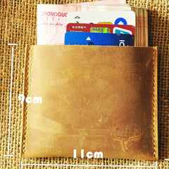 Handmade Mens Cool billfold Leather Wallet Men Small Card Slim Wallets Bifold for Men