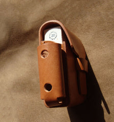 Cool Brown Leather Mens Cigarette Case with Lighter Holder Belt Loop for Men - iwalletsmen