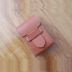 Cool Handmade Brown Leather Mens Cigarette Case Cigarette Holder Case with Belt Loop for Men - iwalletsmen
