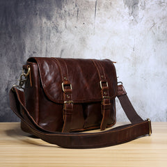 Genuine Leather Mens Cool Messenger Bag Chest Bag Bike Bag Cycling Bag for men