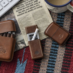 Cool Mens Green Leather Portable Ashtray Travel Ashtray Pocket Ashtray Lighter for Men - iwalletsmen