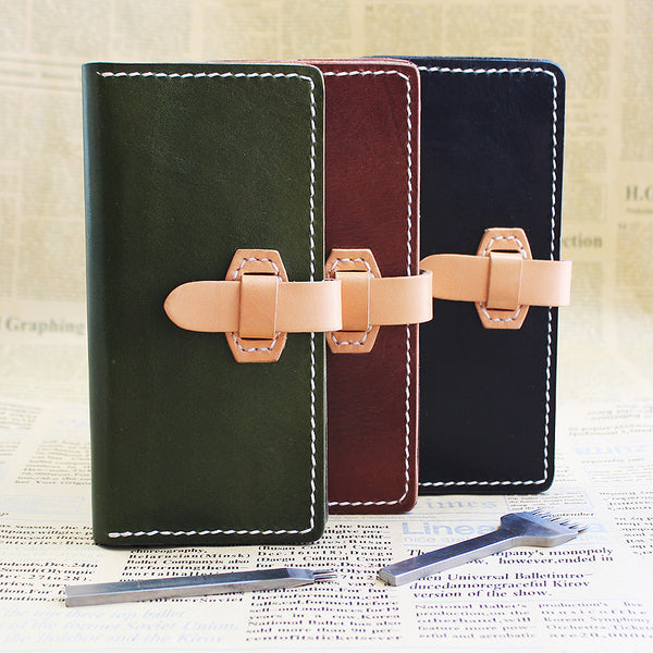 Handmade Leather Womens Vintage Long Wallet Cute Long Wallet for Women - iwalletsmen